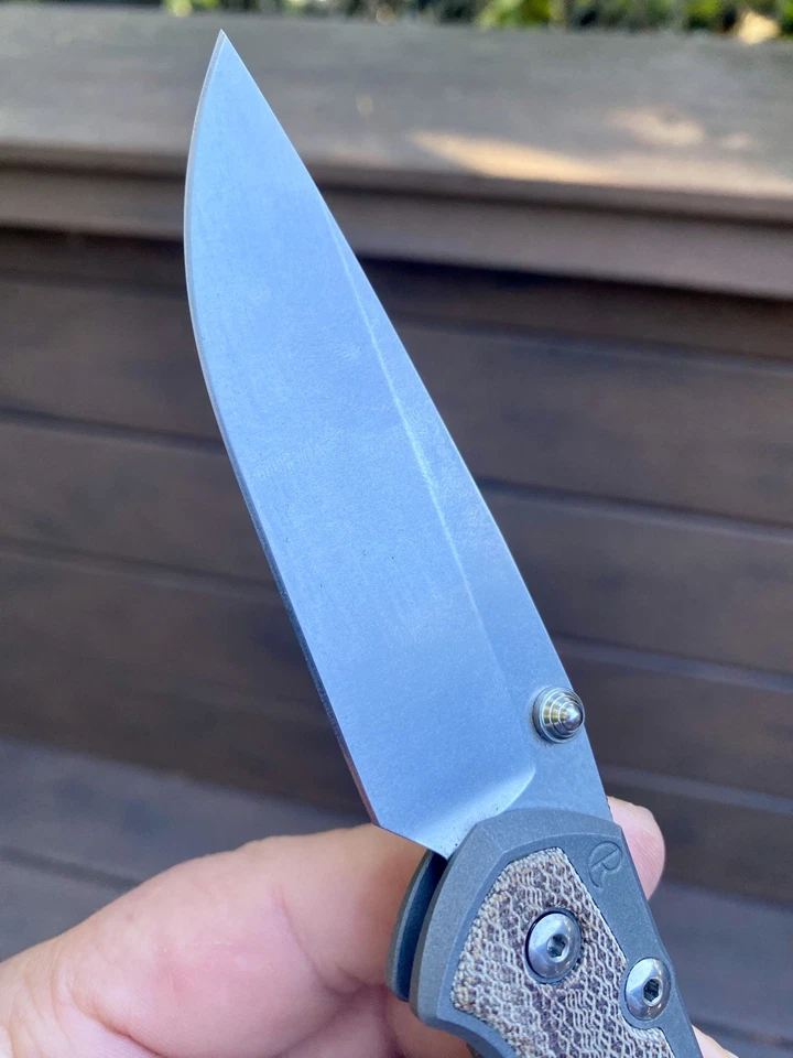 CRK Chris Reeve Knives Large Sebenza 31 - Drop Point Blade/Natural Micarta Inlay - Image 4 of 4