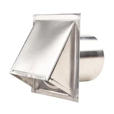 6 In. round Wall Vent with Screen and Damper