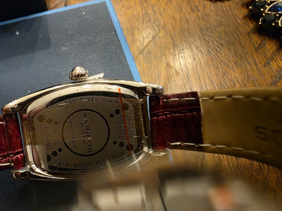 Reloj Mujer Akribos XXIV AK471PU-A Cuero Rojo Foto 3 de 4