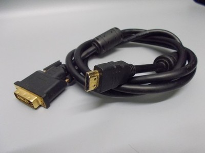 HDMI Cable, HDMI to DVI, 150cm, Gold Plated, Black, New. #K-461-11
