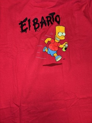 The Simpsons X Vans Bart El Barto Long Sleeve Shirt Men s  XL Red Outdoor Skate