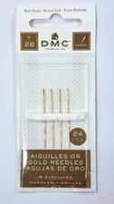 DMC GOLD PLATED TAPESTRY NEEDLES PACK OF 4 SIZE 26  FREE UK P&P
