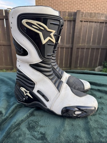 alpinestar smx-4 waterproof boots, Size Eu42 (uk 8), Black And White, Excellent
