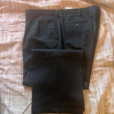 Dockers Men Black Khaki Pants Size 40x29 - Classic Fit Pleated Stretch Chino
