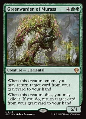 Greenwarden of Murasa 0110 Non Foil Mythic Lorwyn Eclipsed Commander MTG NM