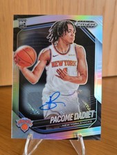 2024 Panini Prizm Black - Pacome Dadiet - Rookie Auto Silver Prizm RC Knicks