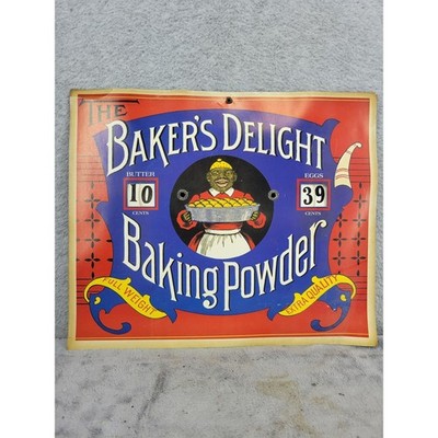 Vintage Baker's Delight Baking Powder Sign Spinner Pricing for Butter & Eggs