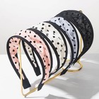 Breathable Polka Dot Headband Mesh Sheer Wide Headwrap Non Slip Hair Hoop  Home