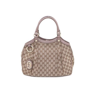 Gucci 211944 Jacquard GG Canvas Lederbesatz Sukey Tragetasche 150535030