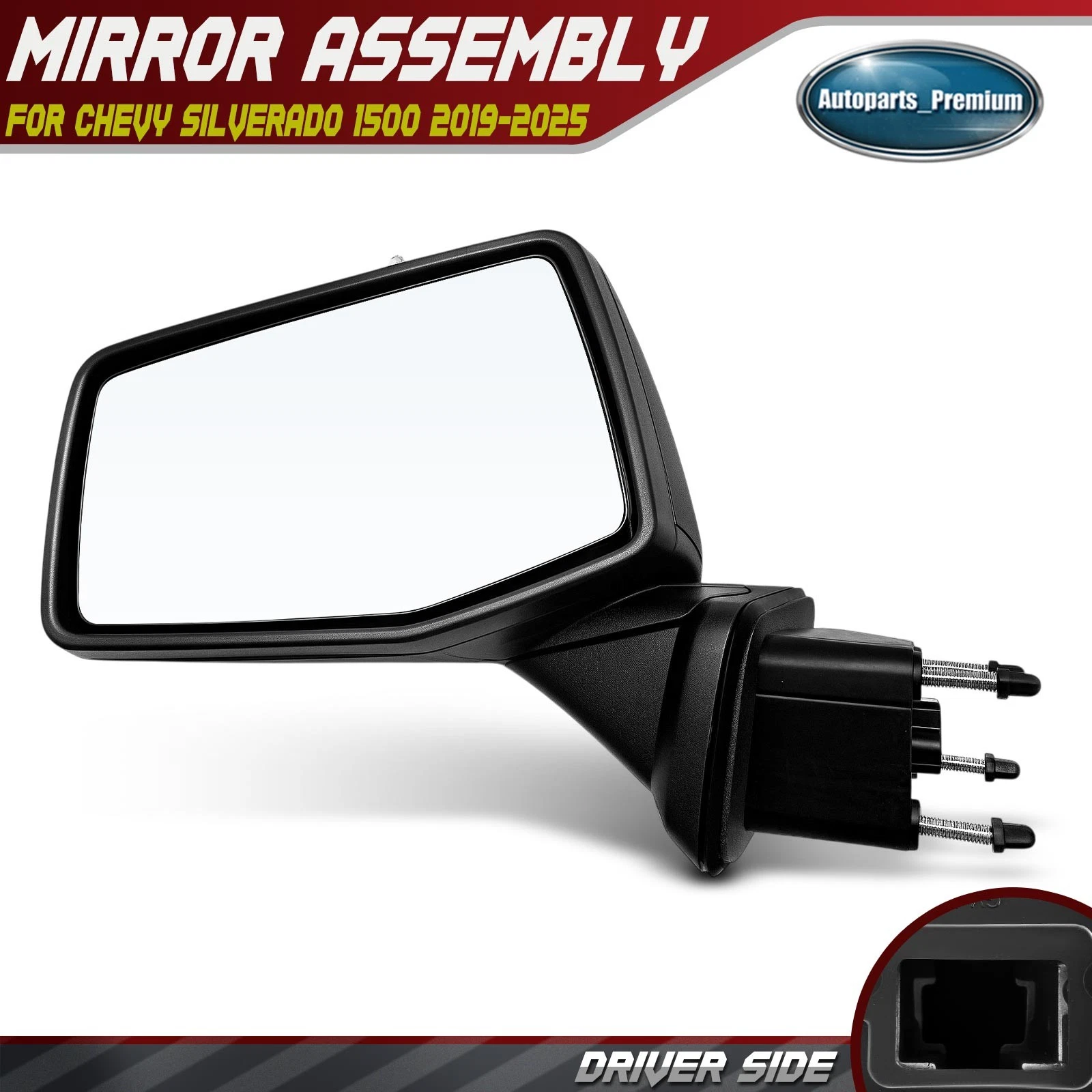 Driver Manual Adjust Mirror w/ Manual Folding for Chevrolet Silverado 1500 19-25