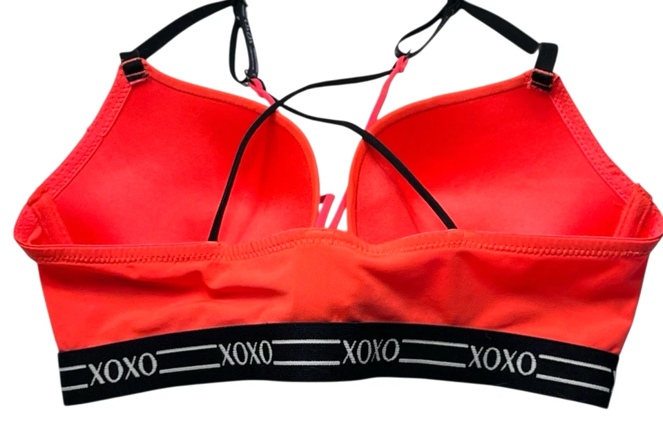 Бюстгальтер женский XOXO 34C оранжевый на косточках пуш-ап X задняя передняя застежка погружение деми - Изображение 2 из 4