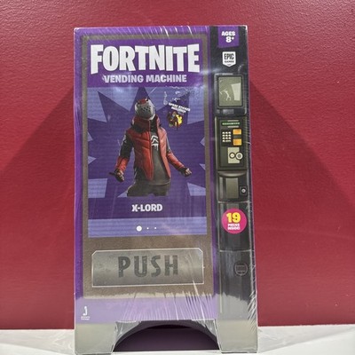 FORTNITE Vending Machine with X-LORD Action Figure Set Of 19 Pieces