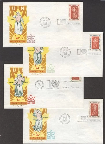 1967 Canada Expo 67 First Day Covers of United Nations Stamps