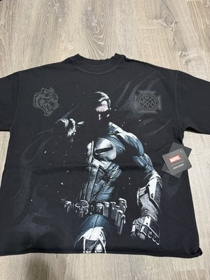 Marvel x Dark Sport Punisher Wolves Graphic T-Shirt Black Men's Size S