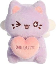 Aurora Enchanting Tasty Peach Candy Heart Meowchi Stuffed Animal - Lavender 7