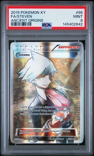 Pokémon Steven Full Art 95/98 XY Ancient Origins Ultra Rare Holo PSA 9