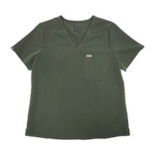 FIGS Scrub Top Shirt Technical Collection Women Sz Large Green Short Slv FW1000