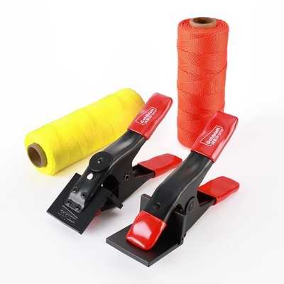 Goldblatt 4 Pieces Mason Line Clamps & Mason Line String Line - Red & Orange ...