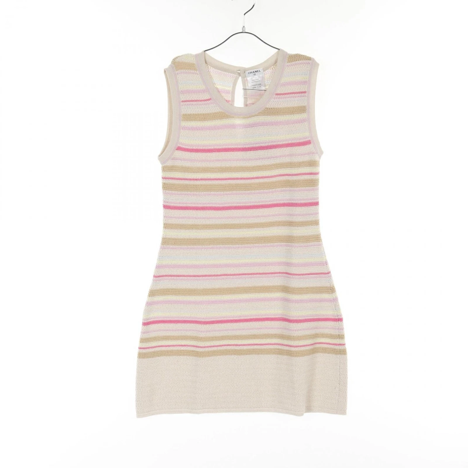 Chanel Abito Abbigliamento Top Cotone Rayon Cashmere Donna Avorio Rosa Multicolore