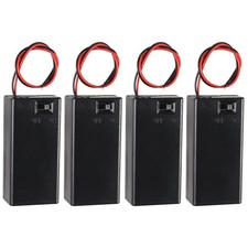 4Pcs 9V Battery Holder with On/Off Switch 9V Battery Case with Switch 9V