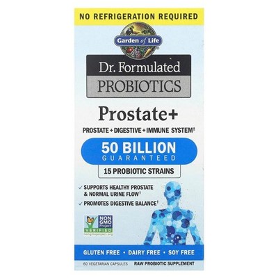 Garden of Life, Dr Formulated Probiotics, Prostate+, 60 Vegetarian Capsules