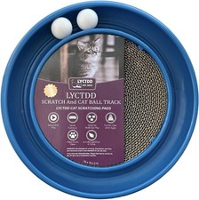 Interactive Cat Ball Track Toy for Indoor Cats, 16"L x 16"W x 2"H, Blue