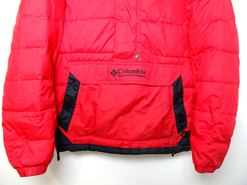 Vintage Columbia Anorak Pullover Puffer Jacket Small Mens Red Hooded Retro 90s - Image 2 of 4