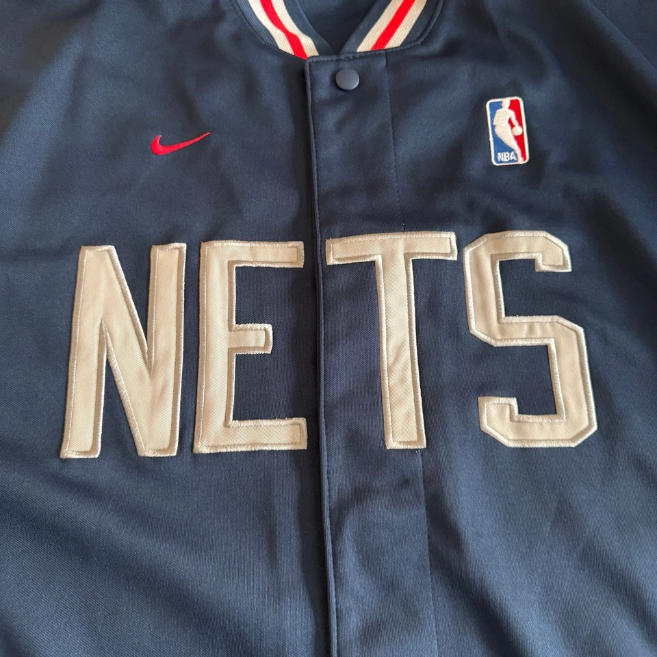 Jaqueta Nike New Jersey Nets Vintage Rewind NBA Throwback Azul Warm-Up Masculina GG - Imagem 3 de 4