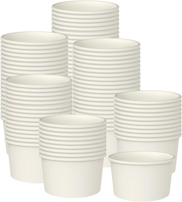 Axe Sickle 100 Pcs Paper Ice Cream Cups Disposable 9 Ounce (100 Count), White 