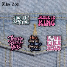 Love Like Jesus Saves Enamel Pins Custom Sweet Jesus Banner Brooches Lapel Badge