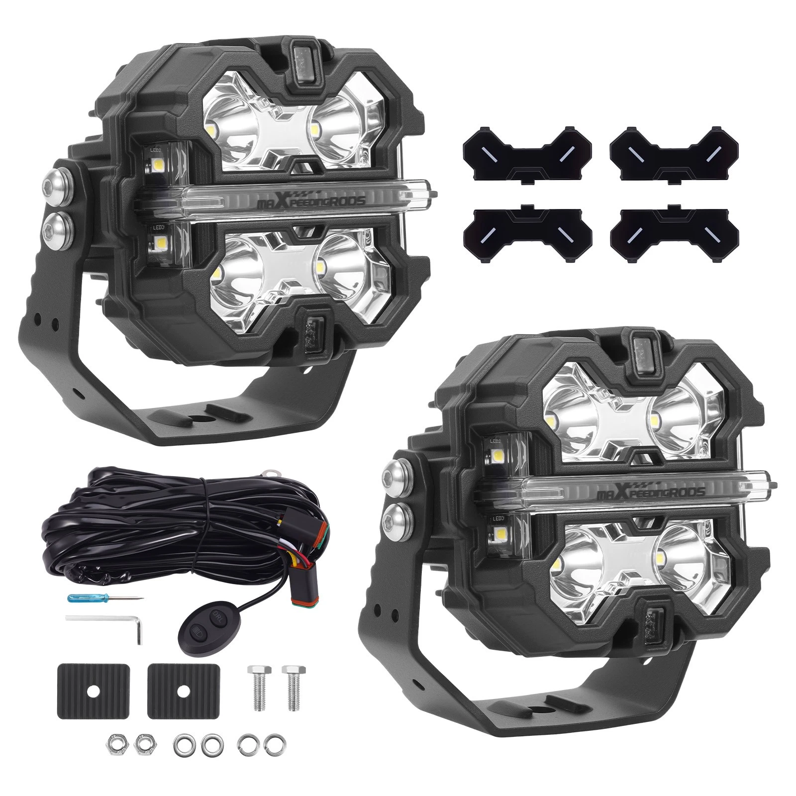 3.5" LED Work Lights Pods Amber White DRL Driving Auxiliary Fog Lamp & Wiring
Opens in a new window