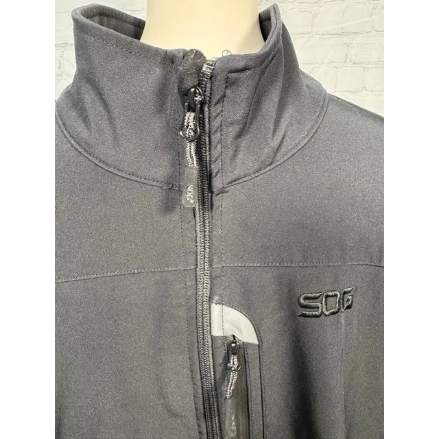 SOG Tactical Softshell Jacket Men's 2XL Black Full Zip Utility Coat EUC - product detail image 2