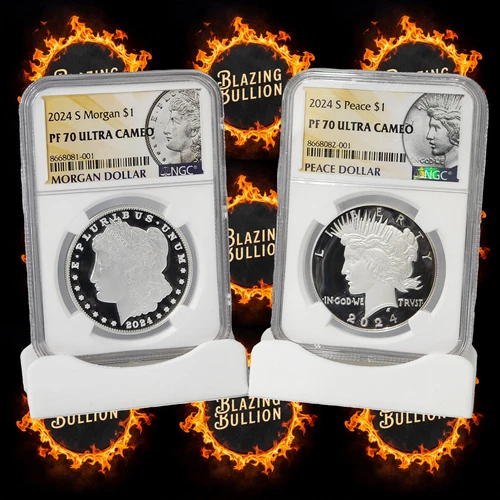 2024 S Morgan & Peace Silver Dollar $1 NGC PF70 Ultra Cameo #001 Matching (E001)