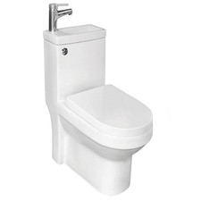 Nuie 2-in-1 Integrated Close Coupled Toilet, Seat, Wash Basin & Tap Ceramic Sink