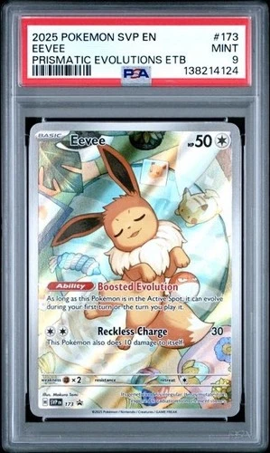 EEVEE #173 PSA 9 2025 POKEMON PRISMATIC EVOLUTIONS ETB BLACK STAR PROMO