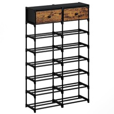 Tall Shoe Rack, 8 Tier Shoe Rack Organizer with 2 Large Drawers, Shoe Storage...