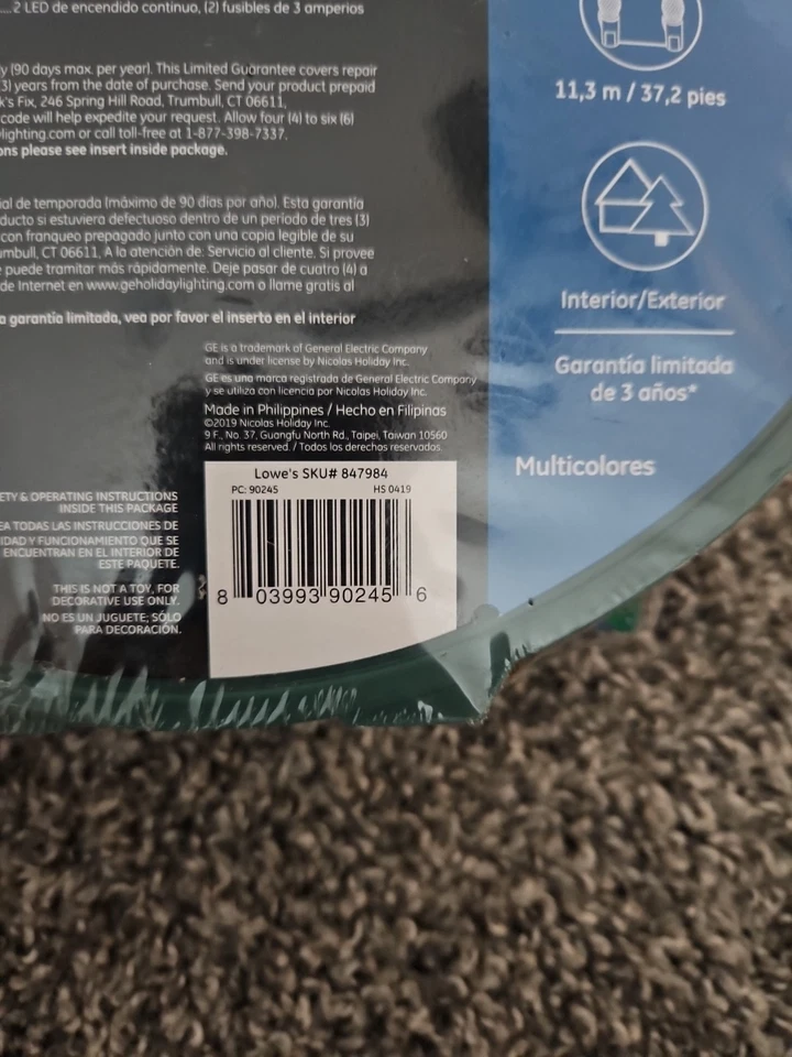 GE StayBright 150-Ct 37.2-ft Constant Multicolor C5 LED Christmas FACETED Lights - Image 4 of 4