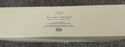 New In Box Lennox Butterfly Meadow “Bless This Home”Platter/tray - Picture 4 of 4