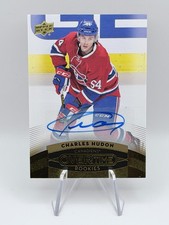 Charles Hudon - 2015-16 Upper Deck Overtime #161 Gold Foil Auto Canadiens RC SP