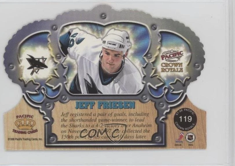 1997-98 Pacific Crown Royale Ice Blue Jeff Friesen #119 - Image 2 of 2