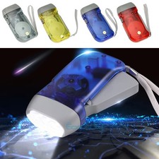 New Hand Crank Flashlight for Outdoor Camping Torch Self Powered Charge - 4 Pack