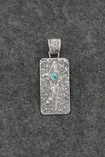 Turquoise, Opalite & Sterling Silver Pendant - Dylon Reed Arviso