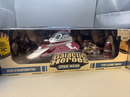 Star Wars Galactic Heroes Obi Wan Jedi StarFighter Droids Clone Wars Figure Set