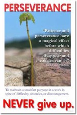 NEW Motivational Classroom POSTER - Perserverence - Never Give Up