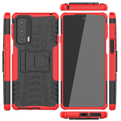 For Moto Edge 20, 2-Layer Shockproof Rugged Hybrid Hard Kick Stand Case + glass - Zdjęcie 11 z 52