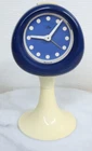 Vintage Rare Blue & White Lumen Mid-Century Modern Memphis Pedestal Clock German