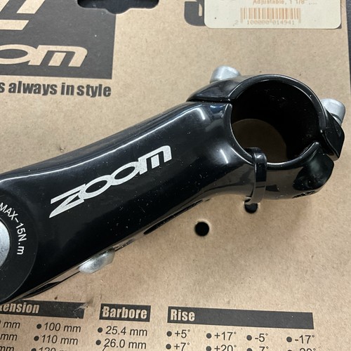 Zoom TDS-C297 Stem 125mm / 28.6 Clamp / Adjustable 1” 1/8 Threadless Black - Picture 3 of 6