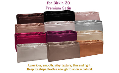 Birkin 30 bag insert, Premium satin, thin, Lightweight, soft, smooth, silky