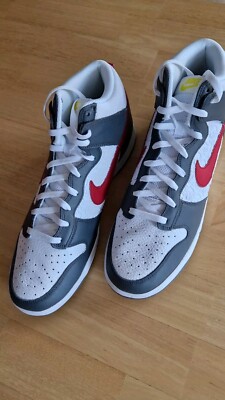 NIKE DUNK HIGH RETRO Iron grey/gym red/yellow  in US12/EU46  FD0668-001