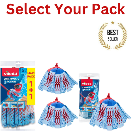 Vileda SuperMocio XL 3 Action Microfibre Mop Replacement Head Refill